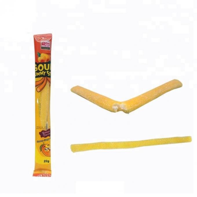 Forma lunga del bastone riempita centro dolce acido gommoso della polvere di Candy basata gelatina