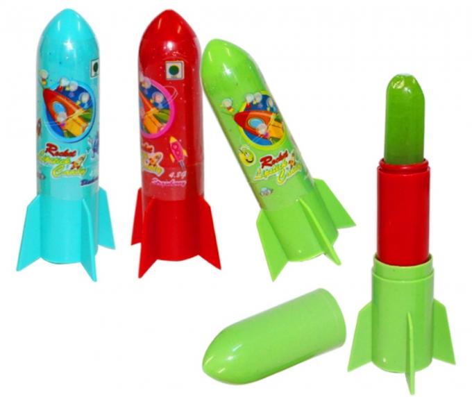 Sapore assortito halal delle lecca-lecca della frutta del rossetto di forma di Rocket per i bambini
